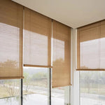 Anvige High Quality 50-60% Blackout Bamboo Roller Blinds Customized Window Shades Easy To Install