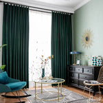 ANVIGE European Dark Green Color Curtains High Quality Valance,Custom Made Blackout and Sheer Window Curtain,High Quality Window Drapes