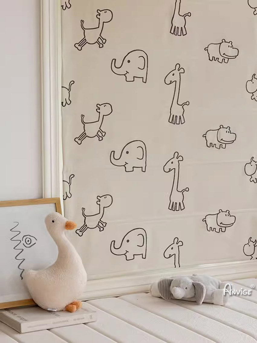 Anvige Home Textile Roman Shade Anvige Flat Roman Shades,Hardware For Installation Included,Window Treatment,Custom Roman Blinds,Cartoon Animal