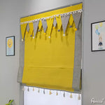 Anvige Home Textile Roman Shade Anvige Flat Roman Shades,Hardware For Installation Included,Window Treatment,Custom Roman Blinds,Cartoon Yellow Triangle Pattern