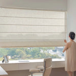 Anvige Home Textile Roman Shade Anvige Flat Sheer Roman Shades,Hardware For Installation Included,Window Treatment,Custom Roman Blinds,Cotton Linen Sheer Fabric