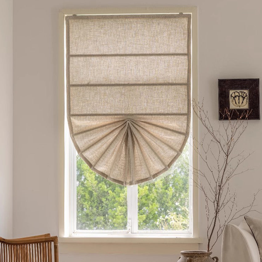 Anvige Home Textile Roman Shade Anvige Fan Roman Shades,Hardware For Installation Included,Window Treatment,Custom Roman Blinds,Cotton Linen Fabric