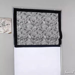 Anvige Home Textile Roman Shade Anvige Flat Roman Shades,Hardware For Installation Included,Window Treatment,Custom Roman Blinds,Abstract Pattern With Black Border Trims