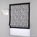 Anvige Home Textile Roman Shade Anvige Flat Roman Shades,Hardware For Installation Included,Window Treatment,Custom Roman Blinds,Abstract Pattern With Black Border Trims