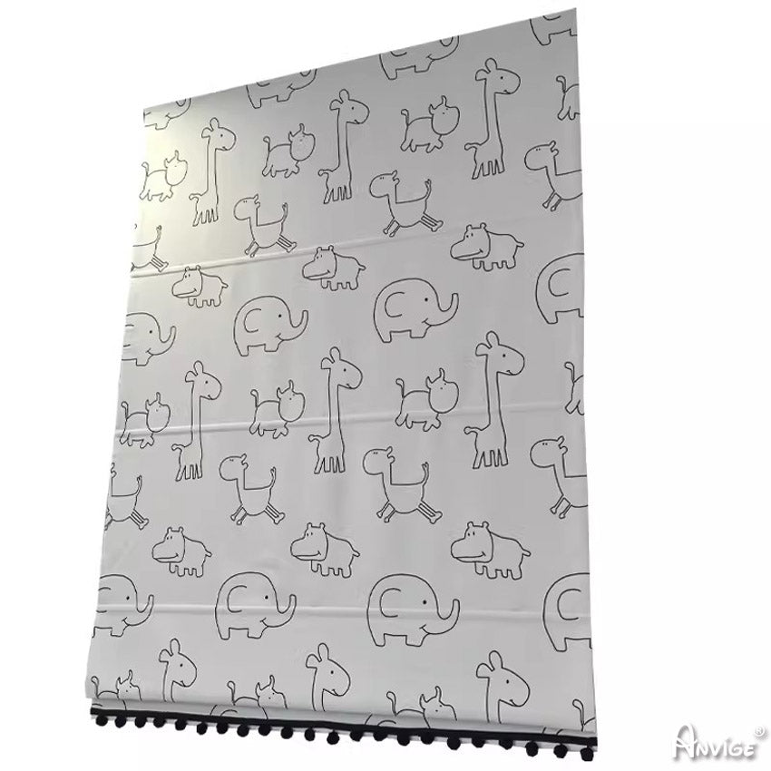 Anvige Home Textile Roman Shade Anvige Flat Roman Shades,Hardware For Installation Included,Window Treatment,Custom Roman Blinds,Cartoon Animals