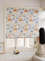 Anvige Home Textile Roman Shade Anvige Flat Roman Shades,Hardware For Installation Included,Window Treatment,Custom Roman Blinds,Cartoon Cars