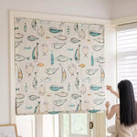 Anvige Home Textile Roman Shade Anvige Flat Roman Shades,Hardware For Installation Included,Window Treatment,Custom Roman Blinds,Cartoon Fish