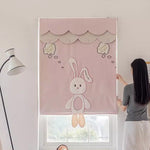 Anvige Home Textile Roman Shade Anvige Flat Roman Shades,Hardware For Installation Included,Window Treatment,Custom Roman Blinds,Cartoon Pink Rabbit