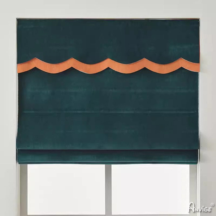 Anvige Home Textile Roman Shade Anvige Flat Roman Shades,Hardware For Installation Included,Window Treatment,Custom Roman Blinds,Dark Green Color