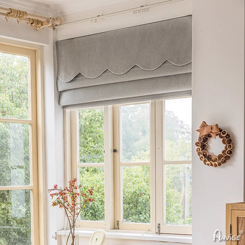 Anvige Home Textile Roman Shade Anvige Flat Roman Shades,Hardware For Installation Included,Window Treatment,Custom Roman Blinds,Grey Color