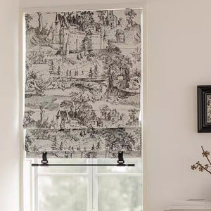 Anvige Home Textile Roman Shade Anvige Flat Roman Shades,Hardware For Installation Included,Window Treatment,Custom Roman Blinds,Landscape Manor Printed