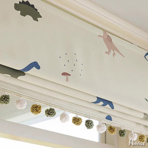 Anvige Home Textile Roman Shade Anvige Flat Roman Shades,Hardware For Installation Included,Window Treatment,Custom Roman Blinds,Little Dinosaur Printed Fabric