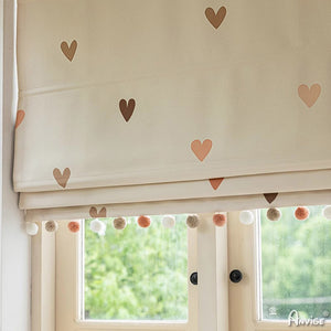 Anvige Home Textile Roman Shade Anvige Flat Roman Shades,Hardware For Installation Included,Window Treatment,Custom Roman Blinds,Little Love Heart Printed Fabric