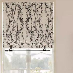 Anvige Home Textile Roman Shade Anvige Flat Roman Shades,Hardware For Installation Included,Window Treatment,Custom Roman Blinds,Natural Leaves Pattern