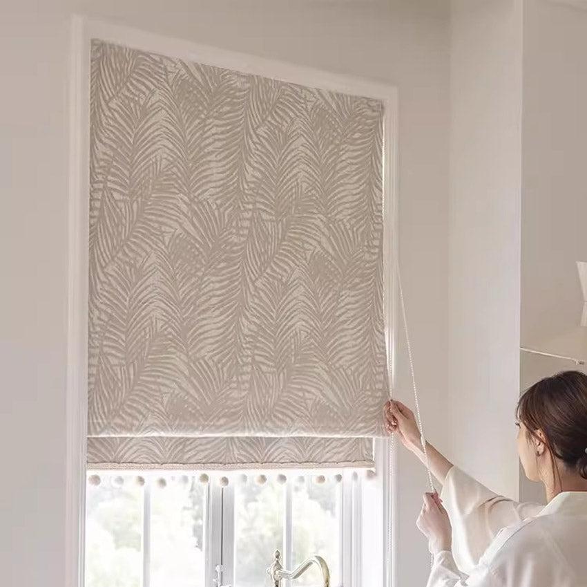 Anvige Home Textile Roman Shade Anvige Flat Roman Shades,Hardware For Installation Included,Window Treatment,Custom Roman Blinds,Pastoral Abstract Leaves