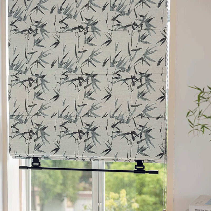 Anvige Home Textile Roman Shade Anvige Flat Roman Shades,Hardware For Installation Included,Window Treatment,Custom Roman Blinds,Pastoral Bamboo Leaves Printed