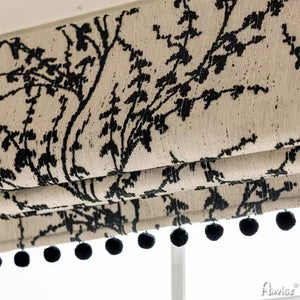 Anvige Home Textile Roman Shade Anvige Flat Roman Shades,Hardware For Installation Included,Window Treatment,Custom Roman Blinds,Pastoral Black Leaves