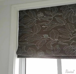 Anvige Home Textile Roman Shade Anvige Flat Roman Shades,Hardware For Installation Included,Window Treatment,Custom Roman Blinds,Pastoral Black Leaves