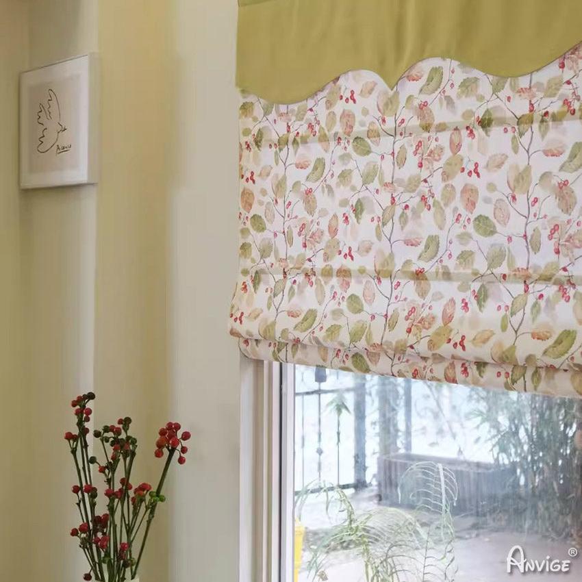 Anvige Home Textile Roman Shade Anvige Flat Roman Shades,Hardware For Installation Included,Window Treatment,Custom Roman Blinds,Pastoral Flowers