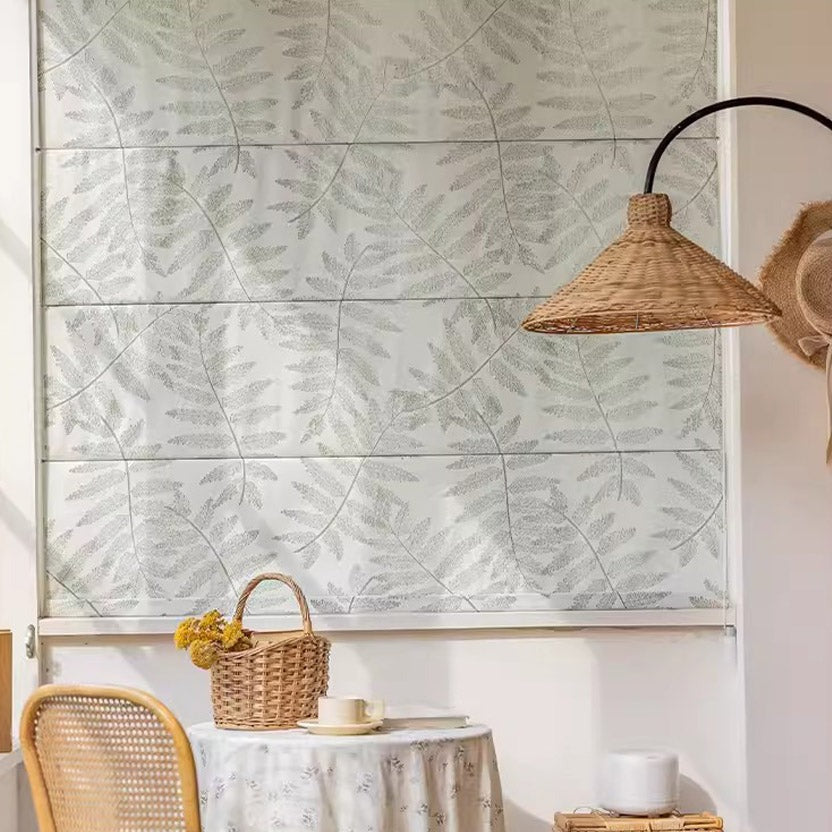 Anvige Home Textile Roman Shade Anvige Flat Roman Shades,Hardware For Installation Included,Window Treatment,Custom Roman Blinds,Pastoral Leaves