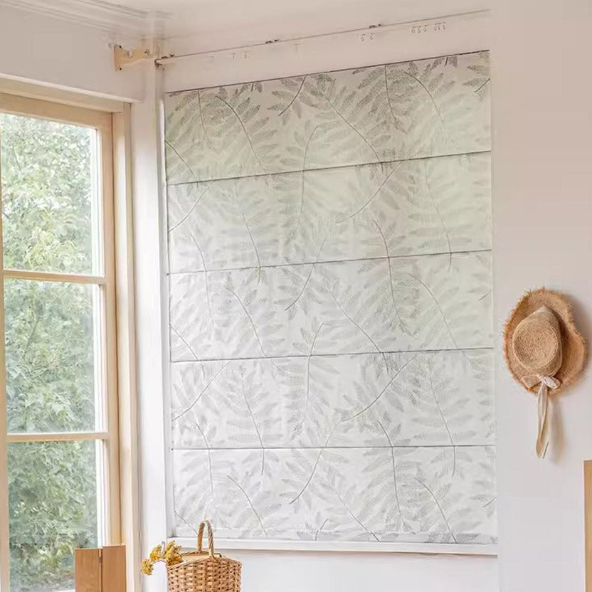 Anvige Home Textile Roman Shade Anvige Flat Roman Shades,Hardware For Installation Included,Window Treatment,Custom Roman Blinds,Pastoral Leaves