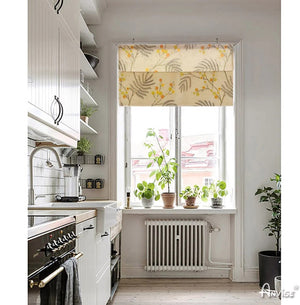 Anvige Home Textile Roman Shade Anvige Flat Roman Shades,Hardware For Installation Included,Window Treatment,Custom Roman Blinds,Pastoral Leaves