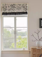 Anvige Home Textile Roman Shade Anvige Flat Roman Shades,Hardware For Installation Included,Window Treatment,Custom Roman Blinds,Pastoral Leaves With Black Lace