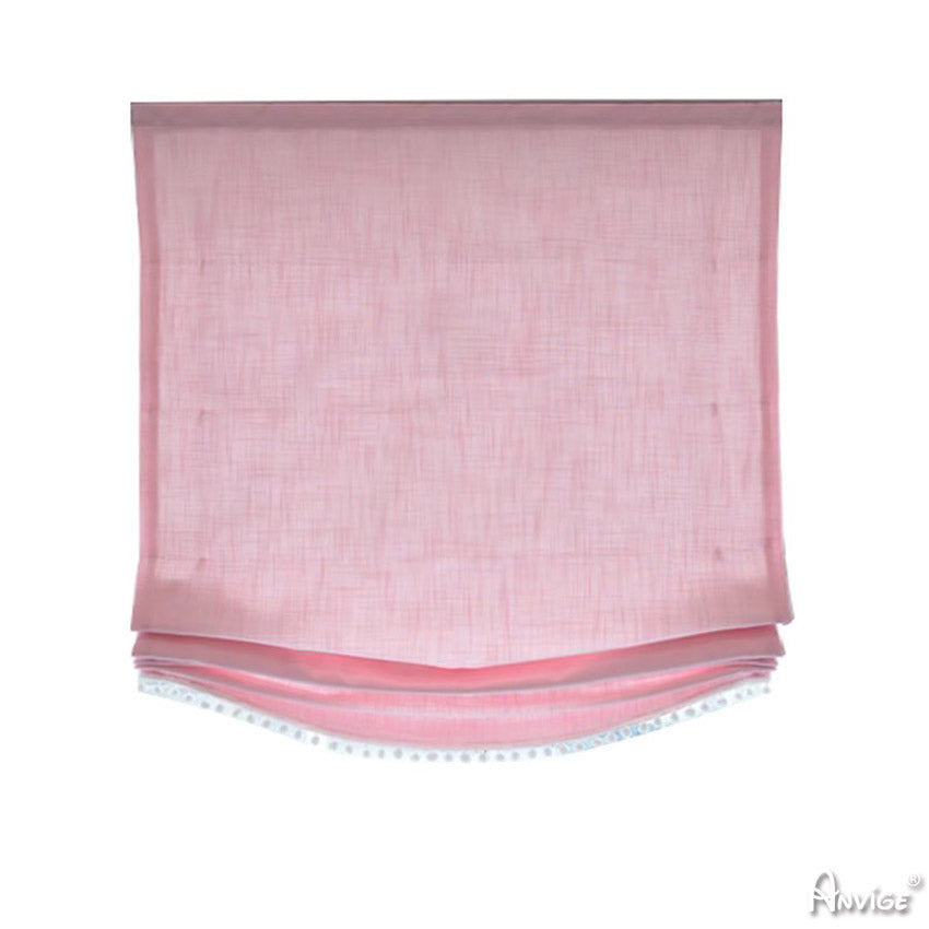 Anvige Home Textile Roman Shade Anvige Flat Roman Shades,Hardware For Installation Included,Window Treatment,Custom Roman Blinds,PinK Color Waves Style