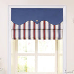 Anvige Home Textile Roman Shade Anvige Flat Roman Shades,Hardware For Installation Included,Window Treatment,Custom Roman Blinds,Striped Fabric With Blue Heading