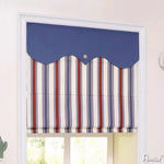 Anvige Home Textile Roman Shade Anvige Flat Roman Shades,Hardware For Installation Included,Window Treatment,Custom Roman Blinds,Striped Fabric With Blue Heading