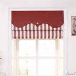 Anvige Home Textile Roman Shade Anvige Flat Roman Shades,Hardware For Installation Included,Window Treatment,Custom Roman Blinds,Striped Fabric With Red Heading