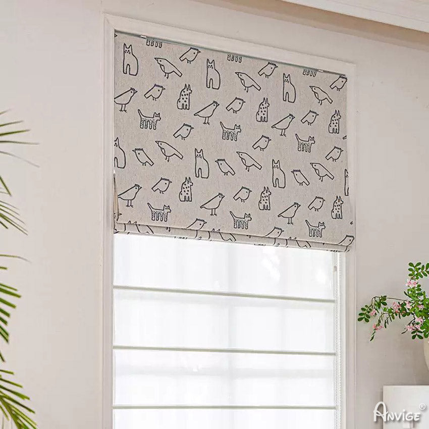 Anvige Home Textile Roman Shade Anvige Flat Roman Shades,Hardware For Installation Included,Window Treatment,Custom Roman Blinds,Style 718 ZY