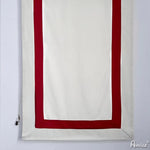 Anvige Home Textile Roman Shade Anvige Flat Roman Shades,Hardware For Installation Included,Window Treatment,Custom Roman Blinds,White With Red Border Trims