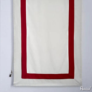 Anvige Home Textile Roman Shade Anvige Flat Roman Shades,Hardware For Installation Included,Window Treatment,Custom Roman Blinds,White With Red Border Trims