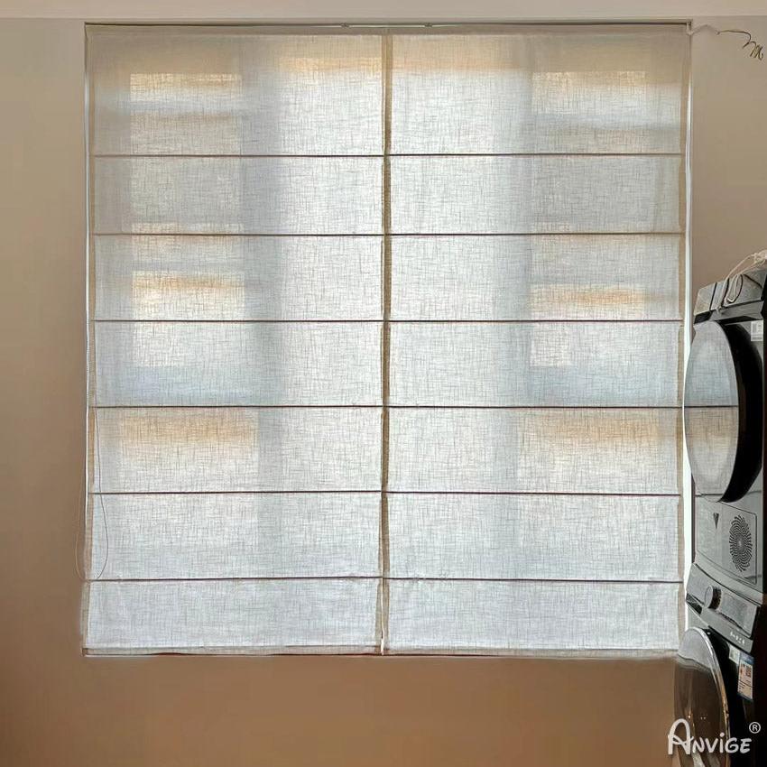 Anvige Home Textile Roman Shade Anvige Flat Sheer Roman Shades,Hardware For Installation Included,Window Treatment,Custom Roman Blinds,Linen Fabric