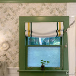 Anvige Home Textile Roman Shade Anvige Relaxed Roman Shades,Hardware For Installation Included,Window Treatment,Custom Roman Blinds,White With Yellow Green Trims