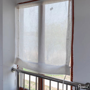 Anvige Home Textile Roman Shade Anvige Relaxed Sheer Roman Shades,Hardware For Installation Included,Window Treatment,Custom Roman Blinds,Natural Linen Fabric