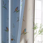 Anvige Home Textile Pastoral Curtain ANVIGE Pastoral Blue Color Bird and Tree Printed,Blackout Grommet Window Curtain Blackout Curtains For Living Room,52''Wx63''L,1 Panel