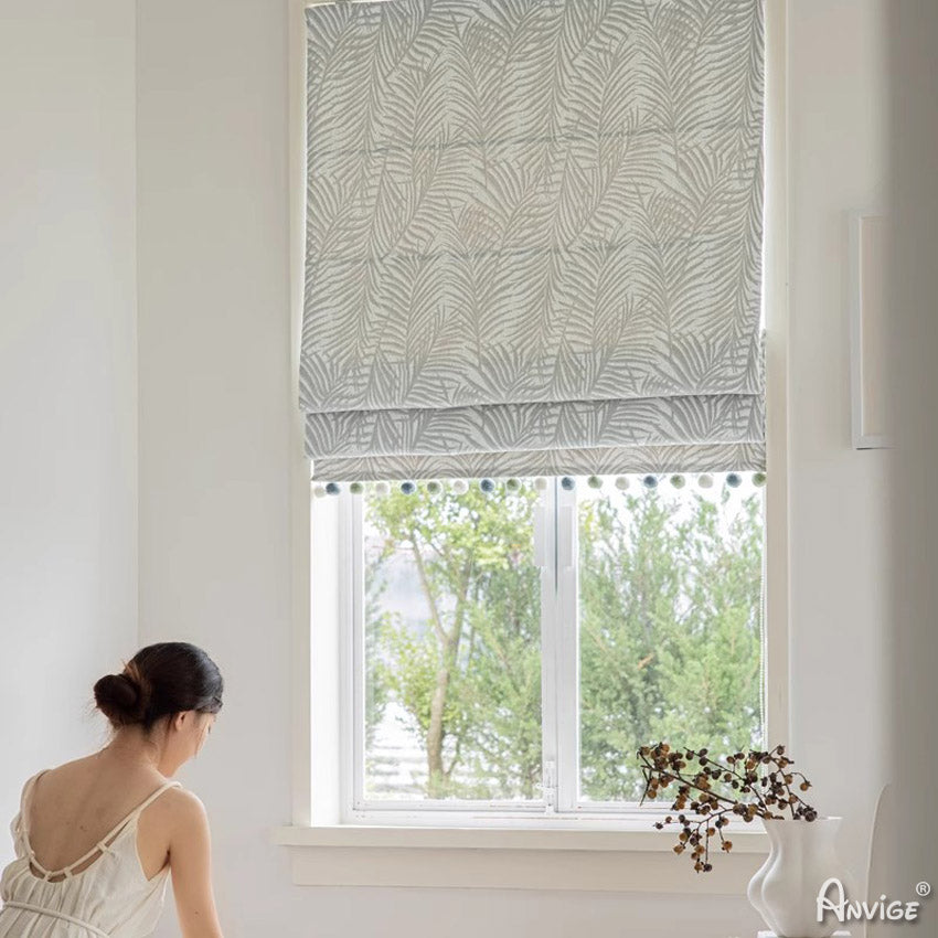 Cortinas romanas planas Anvige, herrajes para instalación incluidos, tratamiento de ventanas, persianas romanas personalizadas, estilo 446