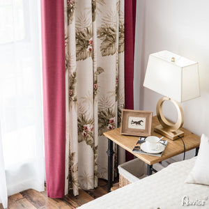 Pastoral Curtain ANVIGE American Pastoral  Banana Leaves Printed,Grommet Window Curtain Blackout Curtains For Living Room,52''Wx63''L,1 Panel roman shades roman blinds curtains window treatment window shade window blind customized roman shades curtain drapes curtains for living room