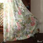 Pastoral Curtain ANVIGE American Pastoral Cotton Linen Flower and Leaves Printed,Grommet Window Curtain Blackout Curtains For Living Room,52''Wx63''L,1 Panel roman shades roman blinds curtains window treatment window shade window blind customized roman shades curtain drapes curtains for living room