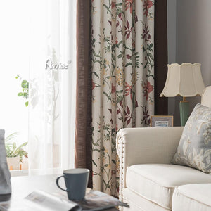 Pastoral Curtain ANVIGE American Pastoral Flowers Printed,Grommet Window Curtain Blackout Curtains For Living Room,52''Wx63''L,1 Panel roman shades roman blinds curtains window treatment window shade window blind customized roman shades curtain drapes curtains for living room