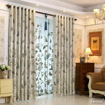 Pastoral Curtain ANVIGE American Pastoral High-precision Butterfly Embroidered,Grommet Window Curtain Blackout Curtains For Living Room,52''Wx63''L,1 Panel roman shades roman blinds curtains window treatment window shade window blind customized roman shades curtain drapes curtains for living room