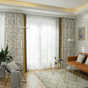 Pastoral Curtain ANVIGE American Pastoral Tree and Bird Printed,Grommet Window Curtain Blackout Curtains For Living Room,52''Wx63''L,1 Panel roman shades roman blinds curtains window treatment window shade window blind customized roman shades curtain drapes curtains for living room