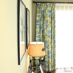 Pastoral Curtain ANVIGE American Pastoral Yellow Flower Printed ,Grommet Window Curtain Blackout Curtains For Living Room,52''Wx63''L,1 Panel roman shades roman blinds curtains window treatment window shade window blind customized roman shades curtain drapes curtains for living room