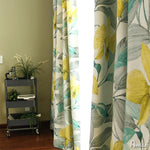 Pastoral Curtain ANVIGE American Pastoral Yellow Flower Printed ,Grommet Window Curtain Blackout Curtains For Living Room,52''Wx63''L,1 Panel roman shades roman blinds curtains window treatment window shade window blind customized roman shades curtain drapes curtains for living room