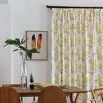 Pastoral Curtain ANVIGE American Pastoral Yellow Flowers Printed ,Grommet Window Curtain Blackout Curtains For Living Room,52''Wx63''L,1 Panel roman shades roman blinds curtains window treatment window shade window blind customized roman shades curtain drapes curtains for living room