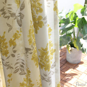 Pastoral Curtain ANVIGE American Pastoral Yellow Flowers Printed ,Grommet Window Curtain Blackout Curtains For Living Room,52''Wx63''L,1 Panel roman shades roman blinds curtains window treatment window shade window blind customized roman shades curtain drapes curtains for living room