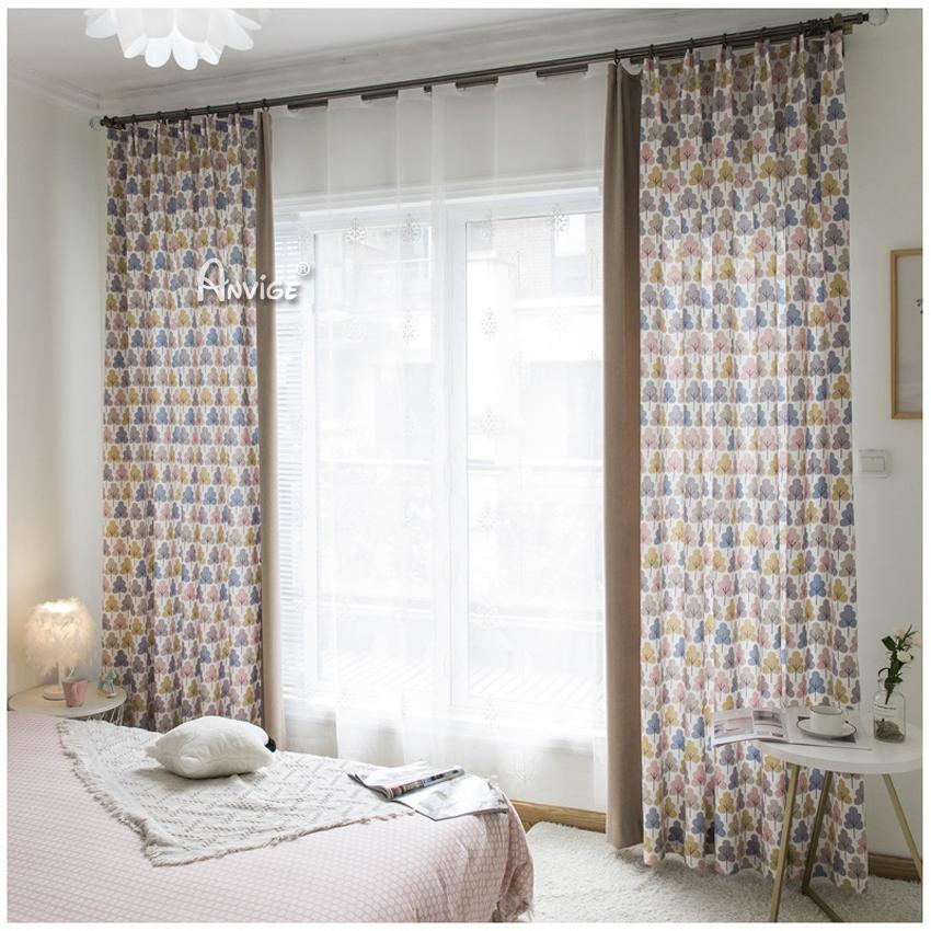 Pastoral Curtain ANVIGE American Rural Cotton Linen Plants Printed,Grommet Window Curtain Blackout Curtains For Living Room,52''Wx63''L,1 Panel roman shades roman blinds curtains window treatment window shade window blind customized roman shades curtain drapes curtains for living room