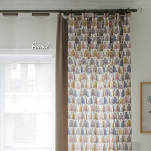 Pastoral Curtain ANVIGE American Rural Cotton Linen Plants Printed,Grommet Window Curtain Blackout Curtains For Living Room,52''Wx63''L,1 Panel roman shades roman blinds curtains window treatment window shade window blind customized roman shades curtain drapes curtains for living room